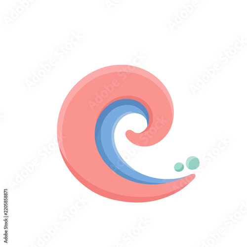 Stylized wave with bubbles