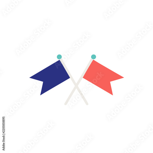 Two small flags on sticks