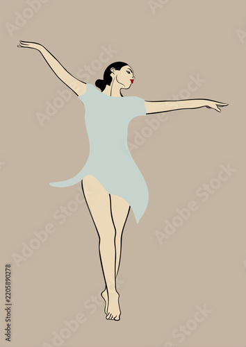 vector illustration of a girl dancing