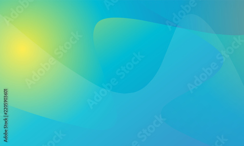 Abstract Blue and Green Gradient Background with Dynamic Fluid Shapes and Soft Light Effects
