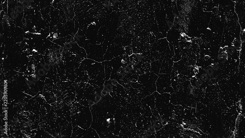 Black Cracked Texture With Irregular White Fissures And Distressed Surface Detail