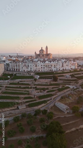 Aerial View of Locorotondo Old Town at Sunrise, Puglia, Italy