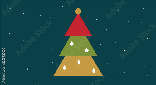 Christmas Tree with Colorful Circular Ornaments