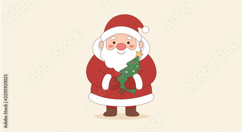 Minimal Christmas Tree with Red Hat