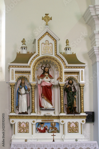Altar of the Sacred Heart of Jesus in the parish church of the Holy Trinity in Trojstvo, Croatia