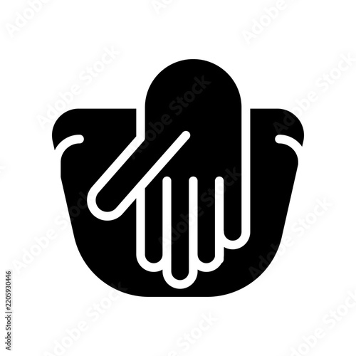Laundry icon black silhouette that can be used to apply to textiles to give instructions on how to use this clothing