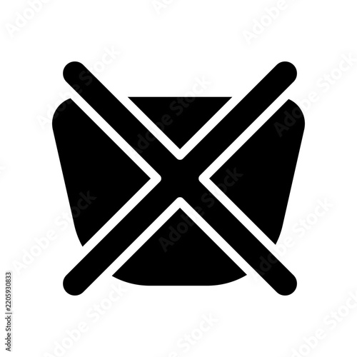 Laundry icon black silhouette that can be used to apply to textiles to give instructions on how to use this clothing