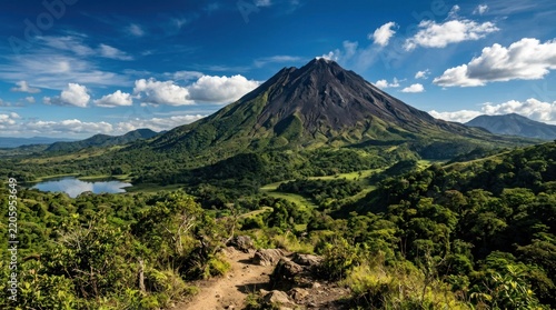 Arenal Volcano National Park Costa Rica Lush Green Landscape.