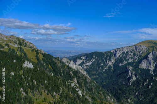 Landscape of green, rocky mountains. Western Tatras. Tatry Zachodnie.