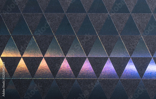 Black Triangle Paper Pattern with Iridescent Metallic Accents
