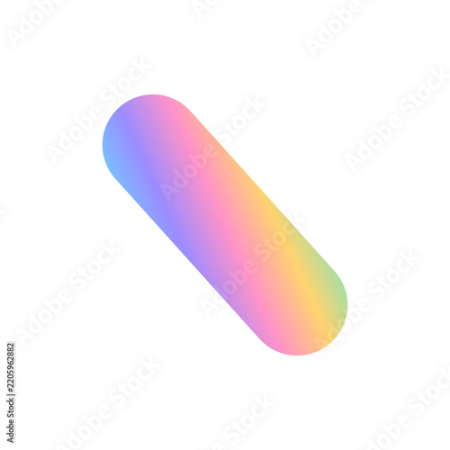 Soft Rainbow Gradient Rounded Capsule Design Element