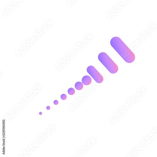 Violet Pink Gradient Dotted Meteor Trail Design Element