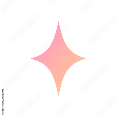 Pink Four Point Sparkle Design Element