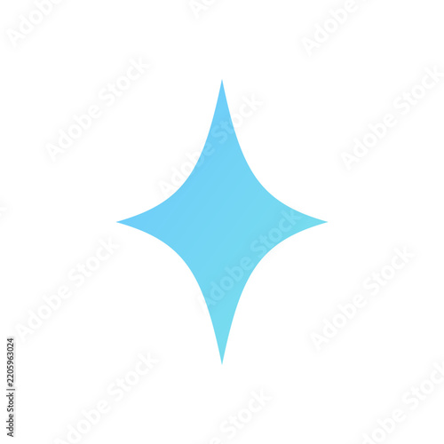 Blue Four Point Sparkle Design Element