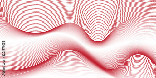 Red Line abstract wavy background. Thin line wavy abstract vector background. Curve wave seamless pattern. Line art striped graphic template design