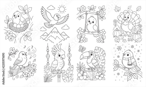 Birds Coloring pages