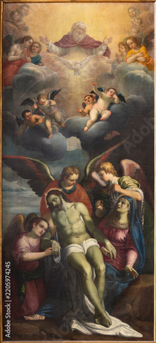 Bergamo - The painting of Deposition - Pieta in hurch Chiesa di Sant Ansrea della Colonna by Baldassarre D’Anna (circa 1590–1610)