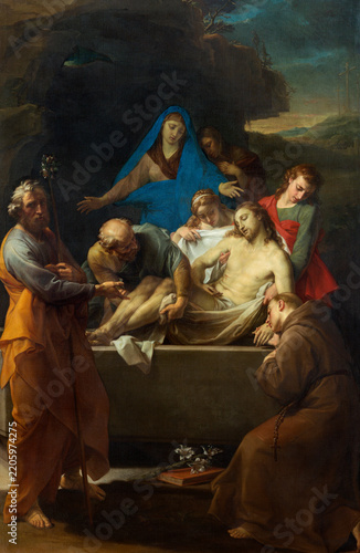Crema - The Burial of Jesus painting in the church Chiesa della Santissima Trinita by Pompeo Batoni (1761).