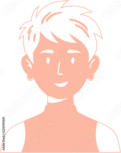 Smiling young man avatar vector illustration with blond hair isolated on white background