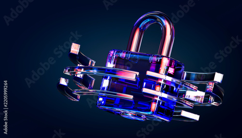 3D transparent padlock for secure network access and encryption
