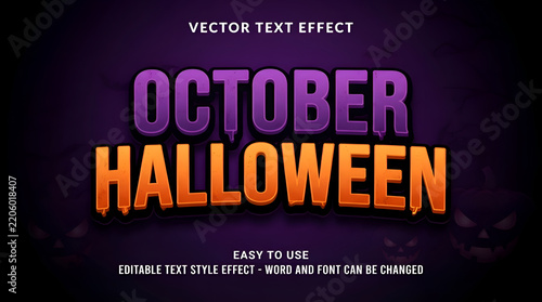 Obraz na płótnie october halloween editable text effect 3d