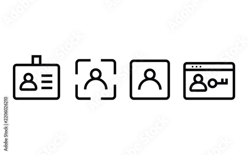 User Profile and Identity Card Icons Set
