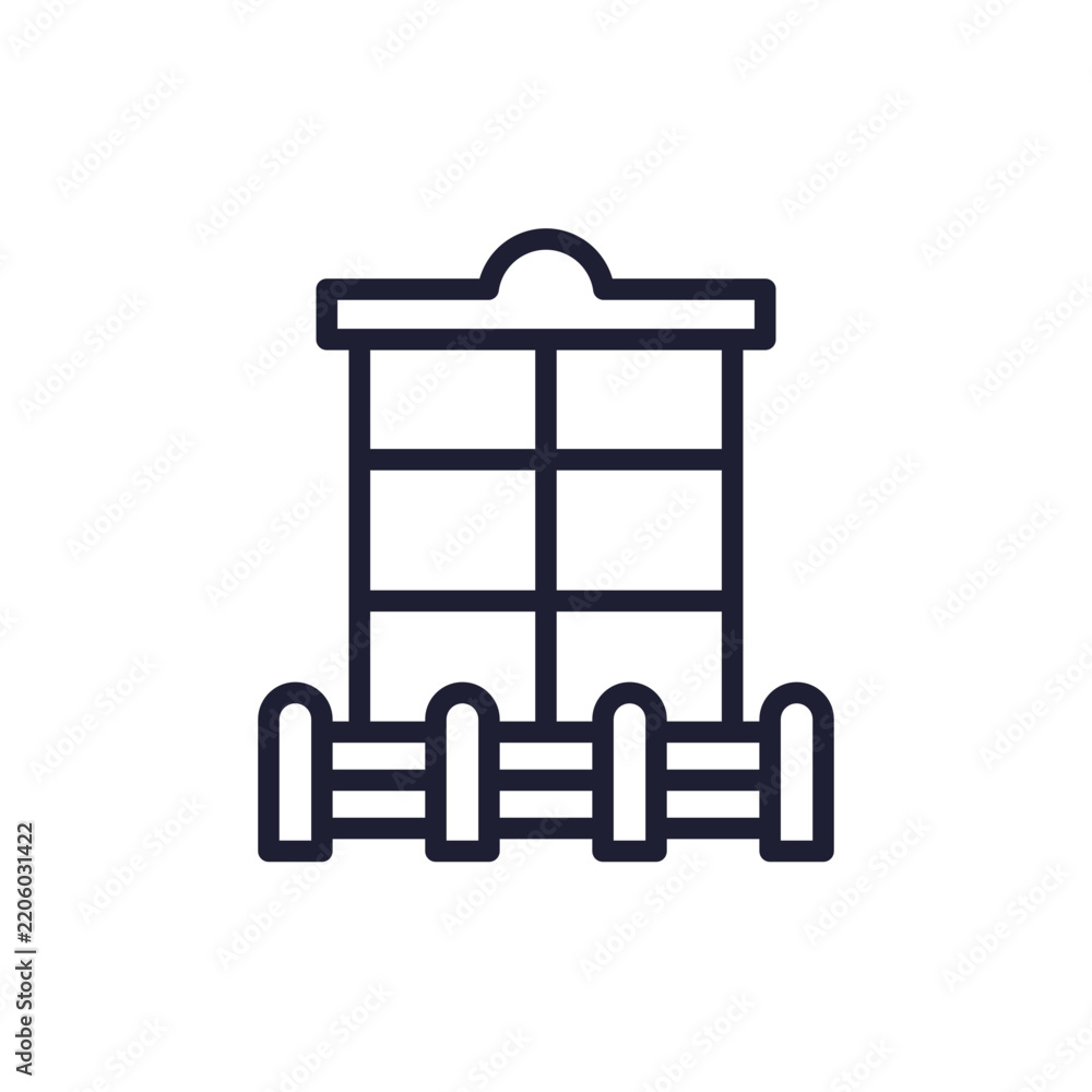 Fototapeta premium balcony and a window line icon on white