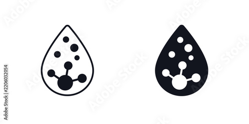 acid drop icons with droplets