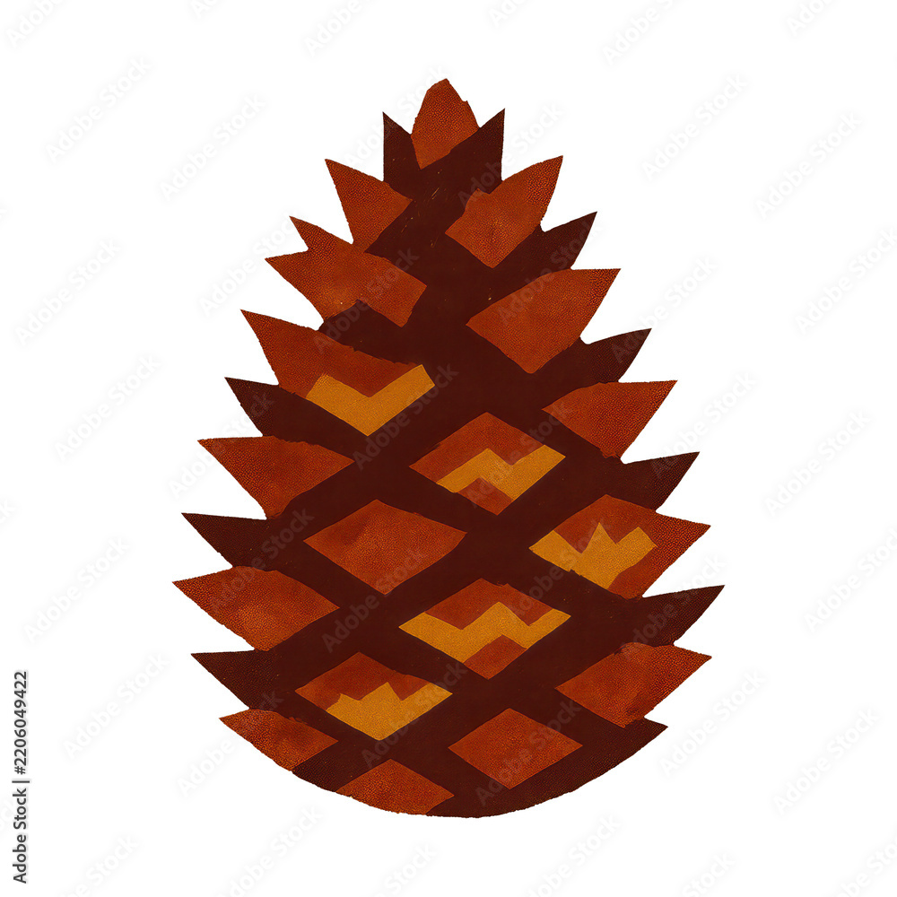 Fototapeta premium PNG Rustic pinecone illustration design.