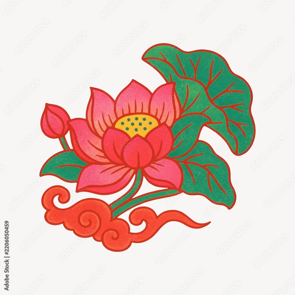 Obraz premium Vibrant lotus flower illustration