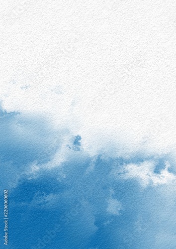 Abstract blue watercolor background with paper texture