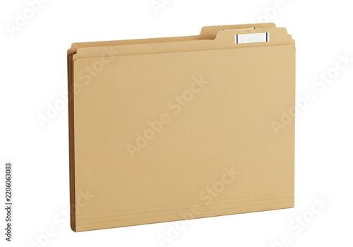 A single empty manila paper file folder for office document organization and business storage