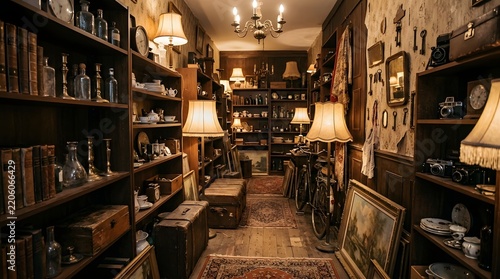 Antique Shop Vintage Shelves Interior