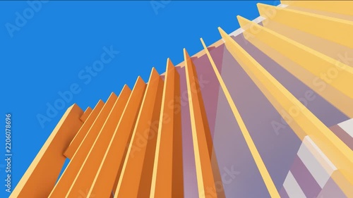 3D render animation of building light and shadows