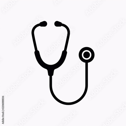 Stethoscope icon vector illustration for medical healthcare and clinical diagnostic design.