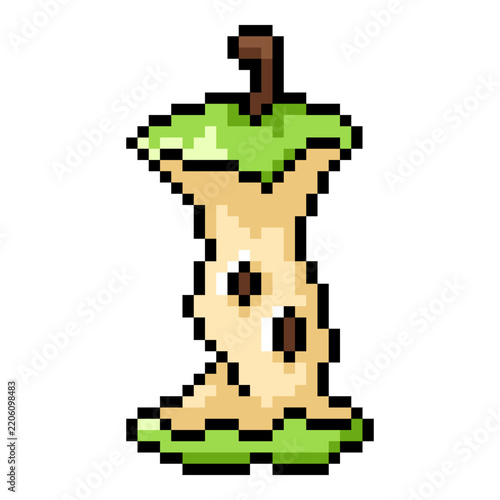 Vector Pixel Art Apple Core Icon