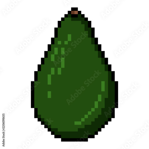 Vector Pixel Art Icon of Avocado