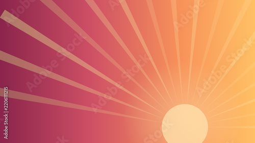 Obraz na plátně Rayons solaires graphiques sur fond orange et rose