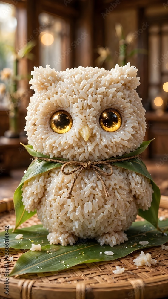 Obraz premium Owl made with rice 