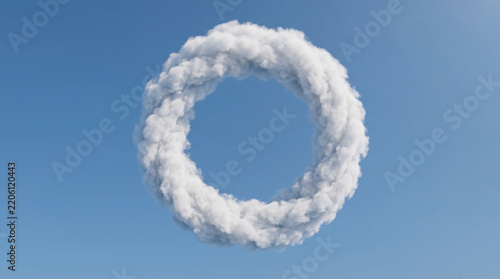Fluffy Texture Ring Cloud Formation Bright Blue Sky