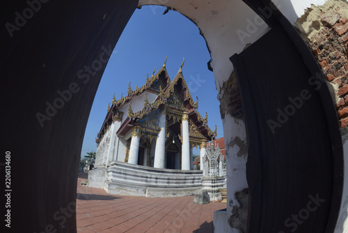 The ancient ordination hall of Wat Yai Chom Prasat belongs to a temple dating back over 400 years believed to have been built during the Ayutthaya period and has been registered as a national historic