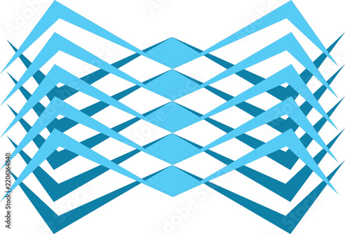 Abstract Blue Geometric Logo Vector Element with Interlocking Symmetric Diamond Chevron Shapes
Abstract Blue Geometric Logo Vector Element with Interlocking Symmetric Diamond Chevron Shapes