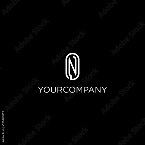 N  letter minimalist logo des...