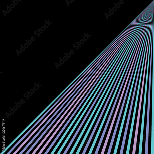 Diagonal perspective stripe line pattern with colorful vector background