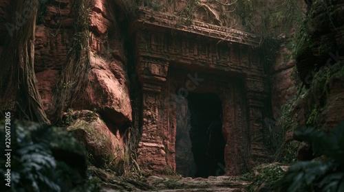 Cave with ancient architecture