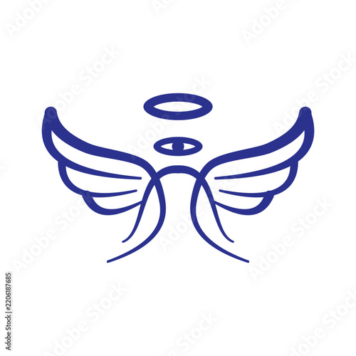 Abstract Angel Wings And Halo