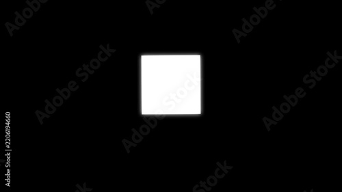 Minimalist geometric shape morphing animation: white square transforming into circle on black background