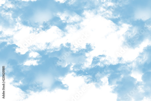 Sky Blue Abstract Cloud Texture with Soft Airy Atmospheric Cloud Forms