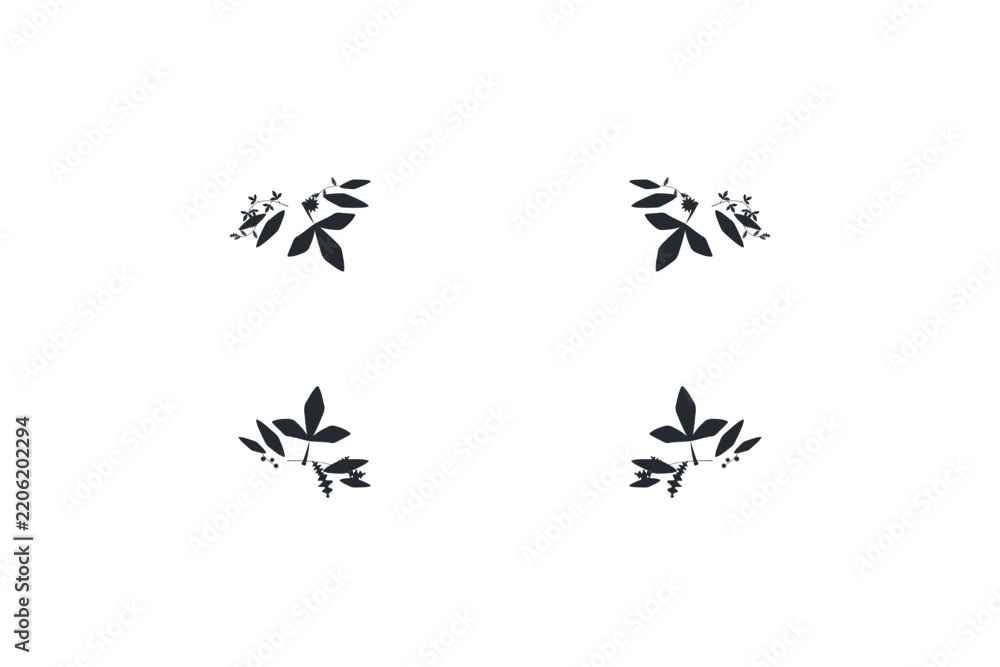 Fototapeta premium Florales Eckornament Wolkengrau & Pfirsich