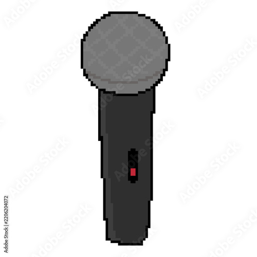 pixel art vocal microphone vertical singing audio studio stage icon